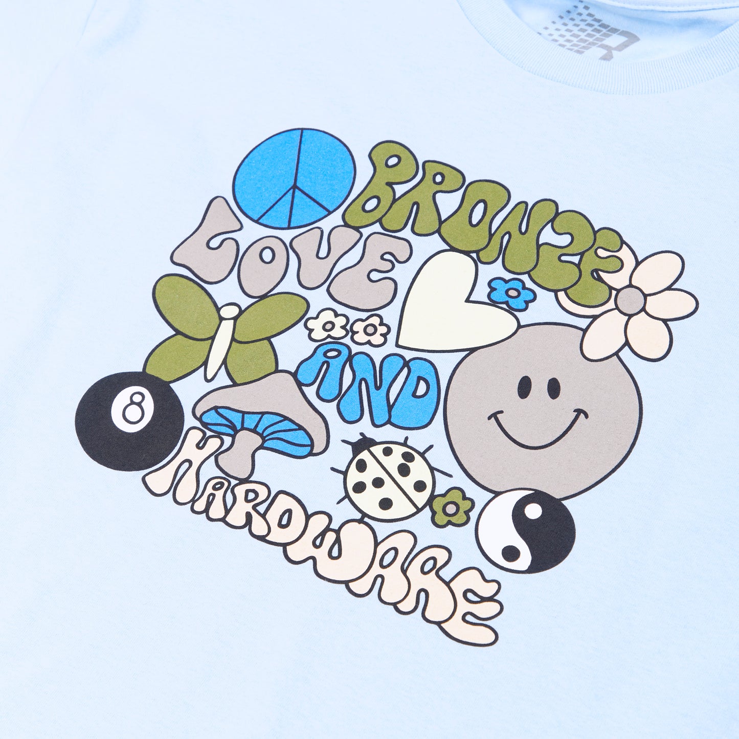 BRONZE LOVE AND HARDWARE TEE POWDER BLUE
