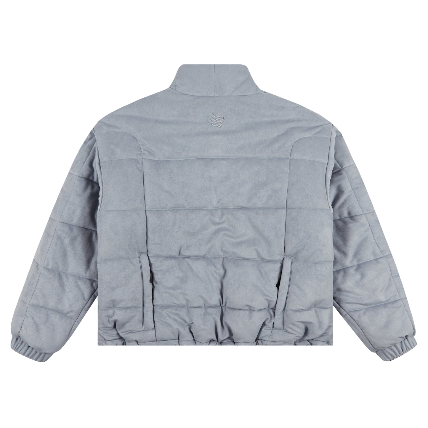 FAUX SUEDE PUFFER JACKET GREY