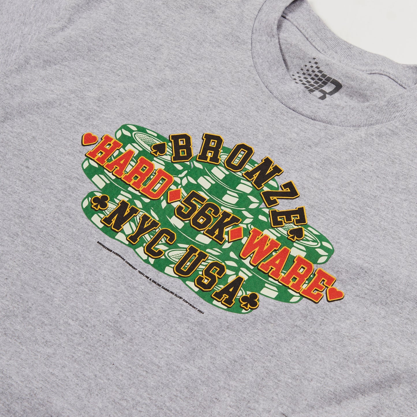 POKER TEE HEATHER GREY