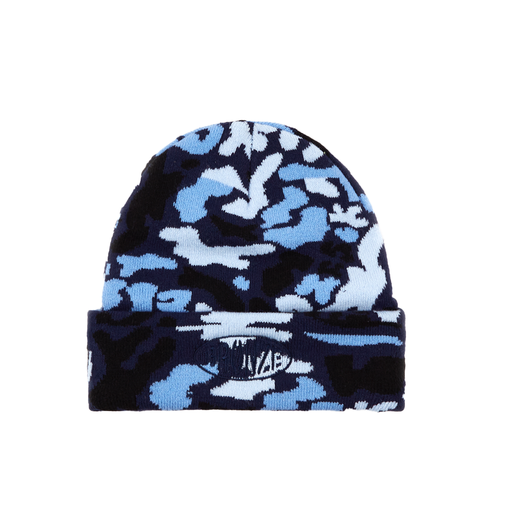 CAMO FLEECE BEANIE BLUE