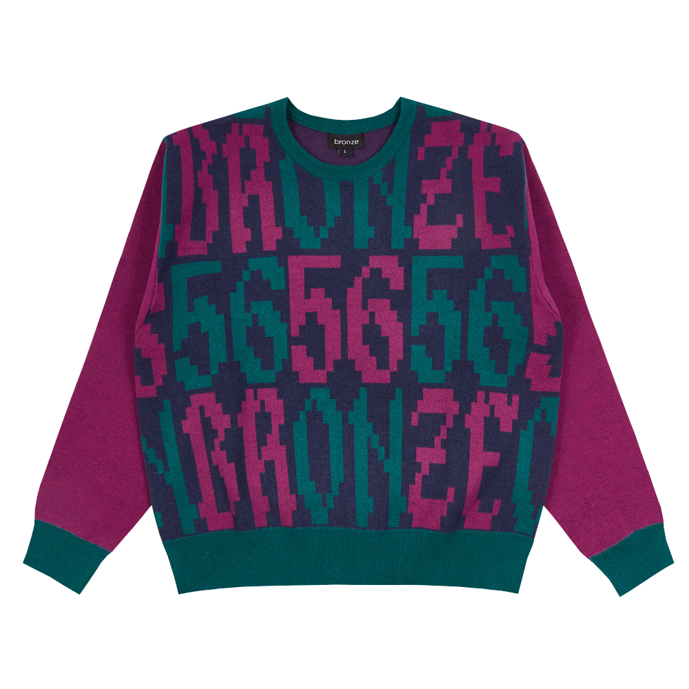 OLD E SWEATER PURPLE/TEAL