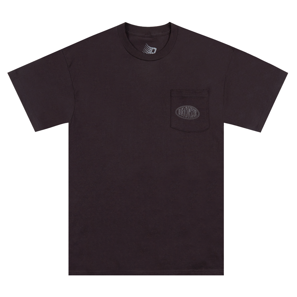 REFLECTIVE OVAL POCKET TEE BLACK