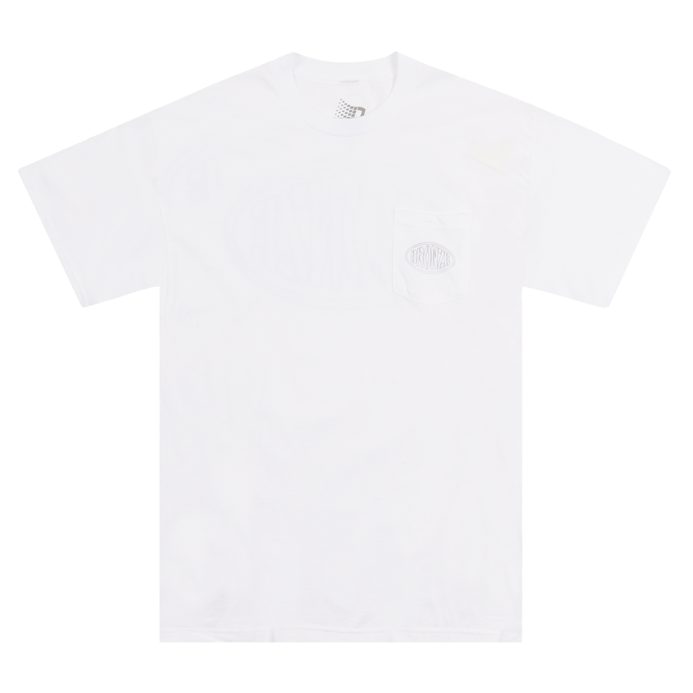 REFLECTIVE OVAL POCKET TEE WHITE