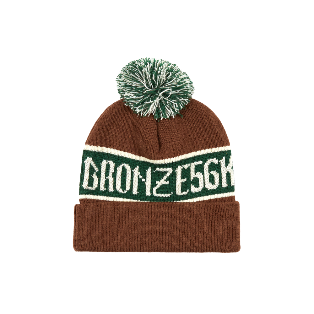 POOF BALL BEANIE BROWN – bronze56