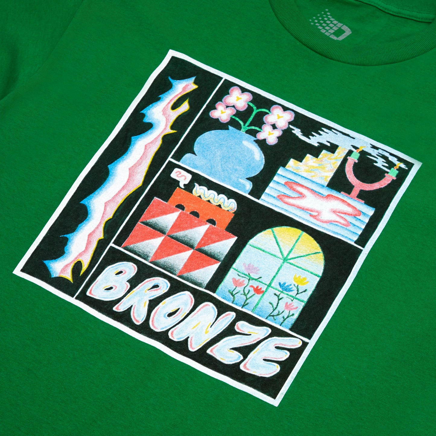 FLOWER POT TEE KELLY GREEN