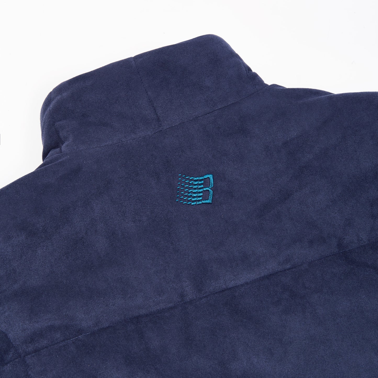 FAUX SUEDE PUFFER JACKET NAVY