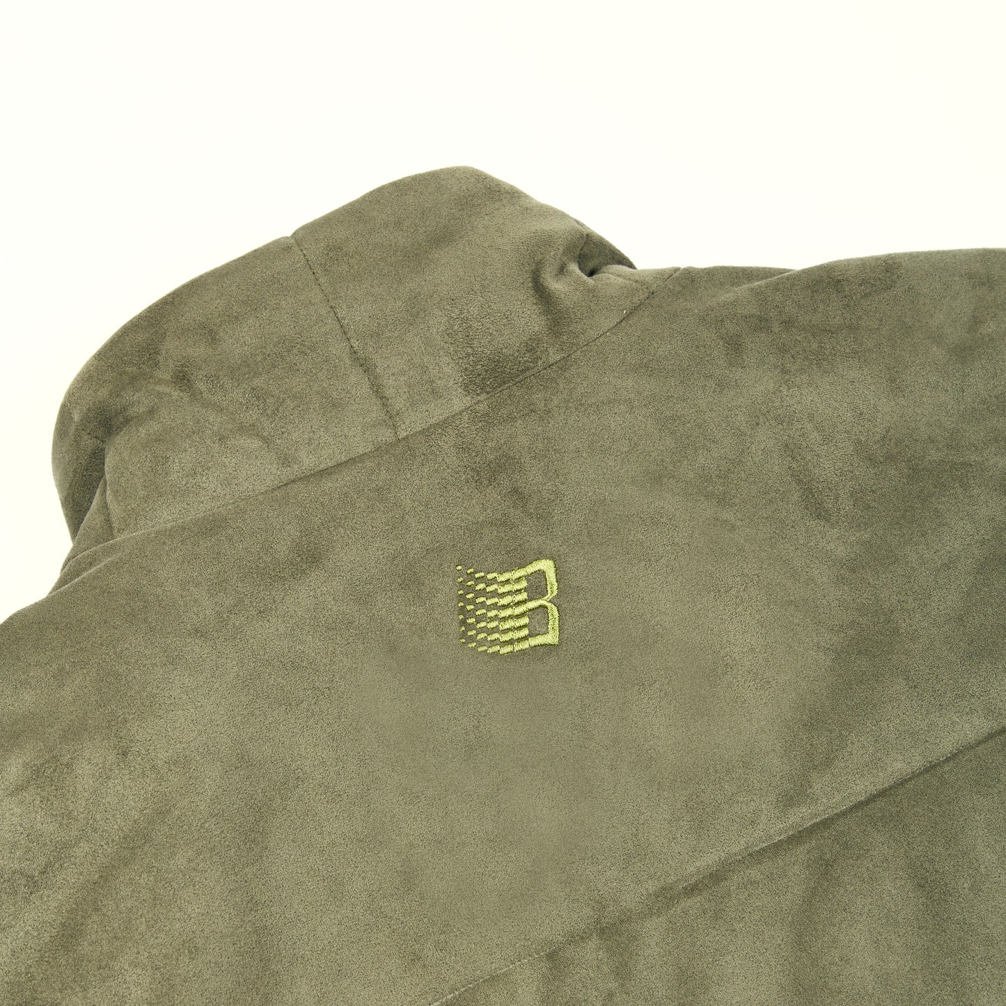 FAUX SUEDE PUFFER JACKET OLIVE