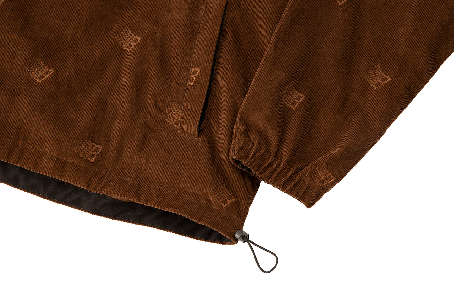 ALL OVER EMBROIDERD ANORAK BROWN