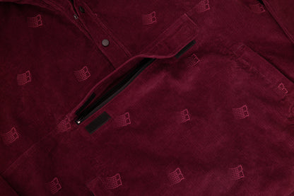 ALL OVER EMBROIDERED ANORAK MAROON