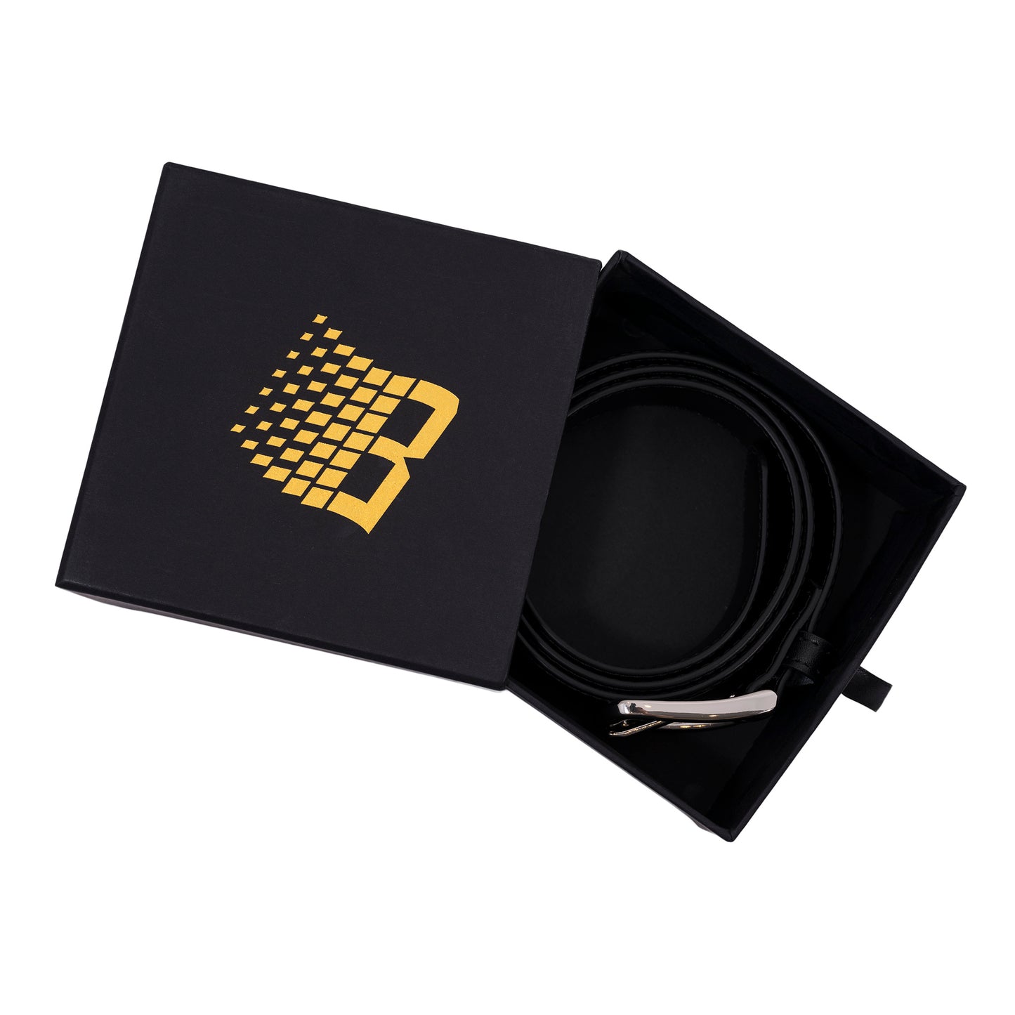 LOGO LEATHER BELT BLACK