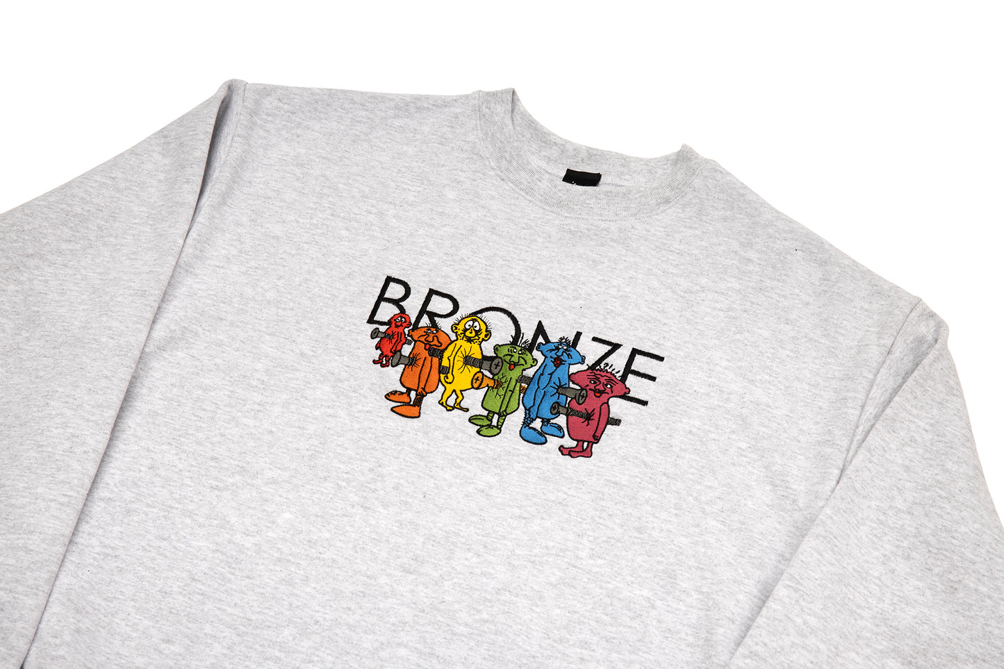 BOLT BOYS EMBROIDERED CREWNECK ASH GREY