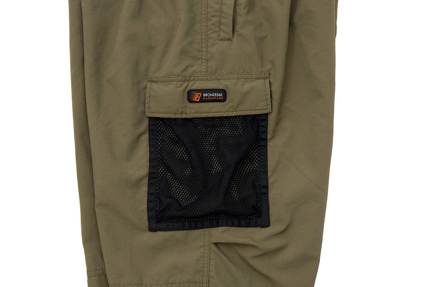 MESH POCKET CARGO PANTS OLIVE