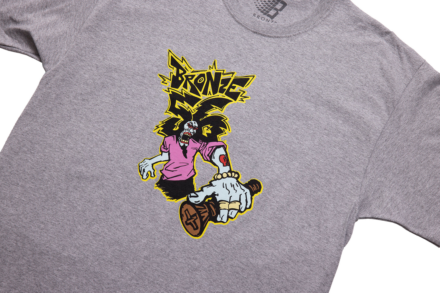 DRUM AND ASS TEE HEATHER GREY