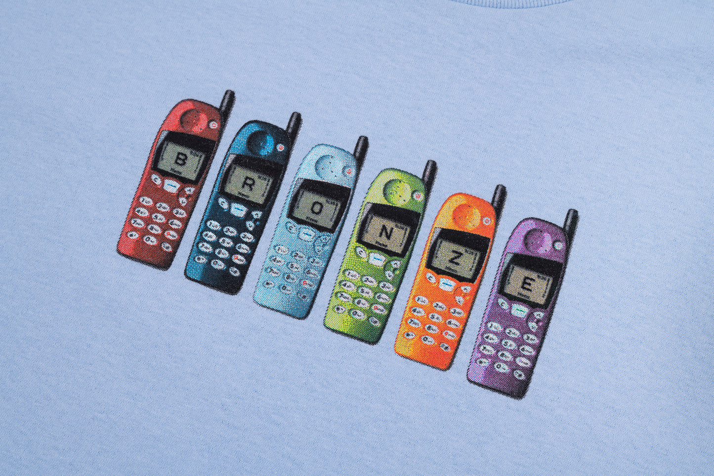 BURNER PHONE TEE POWDER BLUE