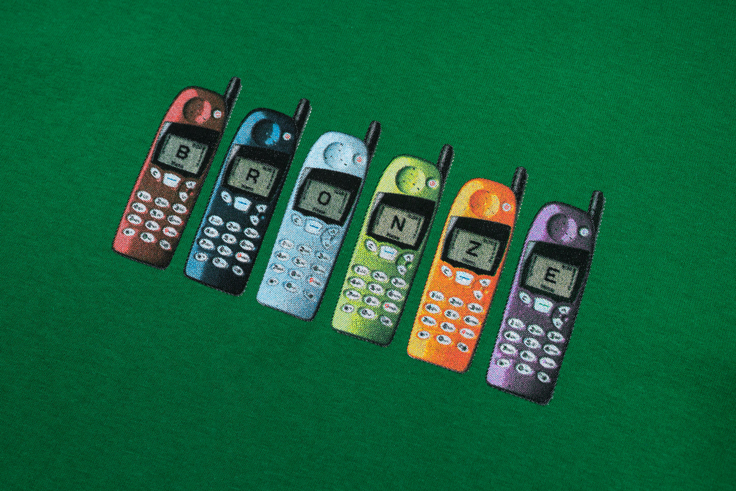 BURNER PHONE TEE KELLY GREEN