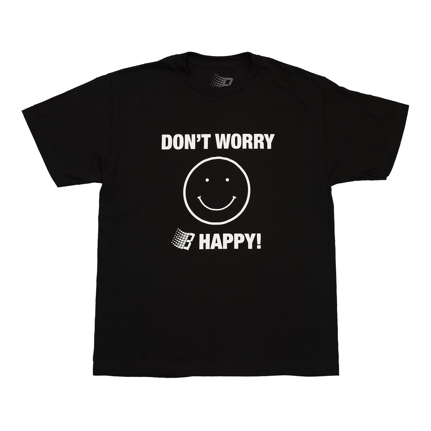DONT WORRY B HAPPY TEE BLACK