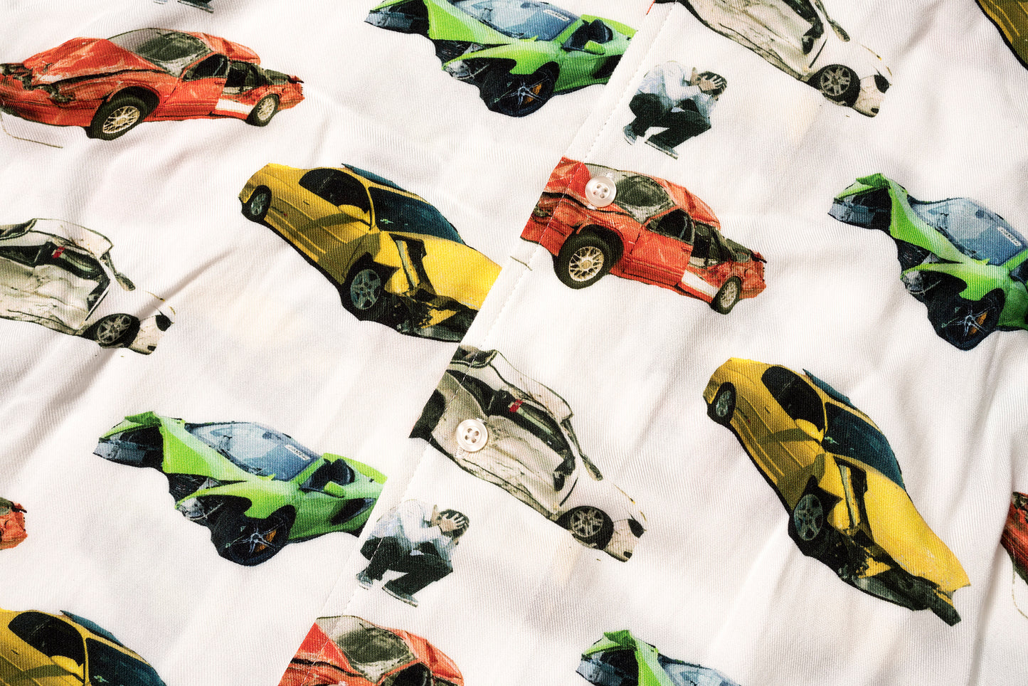 WRECKED CARS BUTTON UP OYSTER