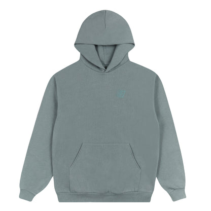 B LOGO PUFF PRINT HOODIE BLUE