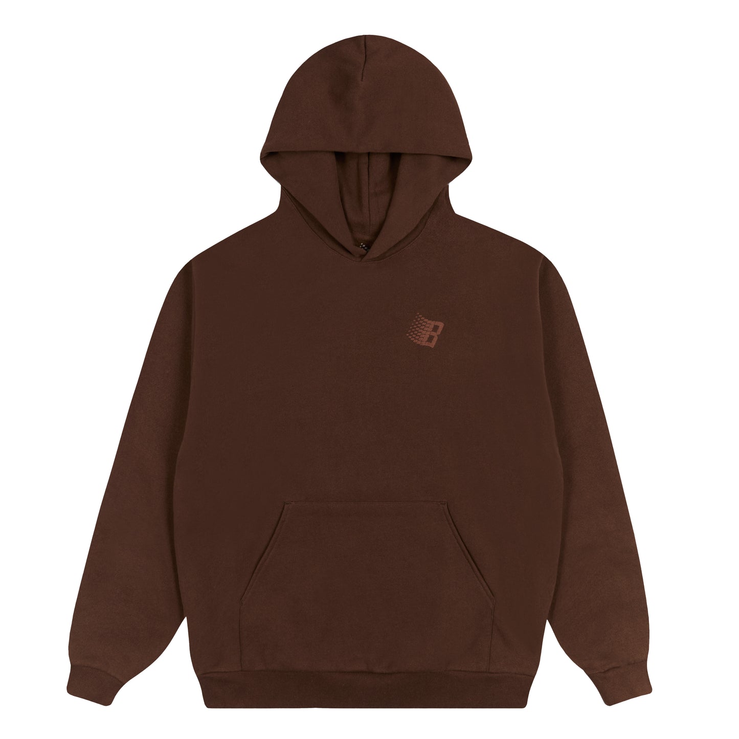 B LOGO PUFF PRINT HOOODIE BROWN
