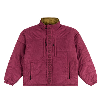 FAUX SUEDE PUFFER PLUM