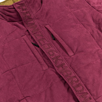 FAUX SUEDE PUFFER PLUM