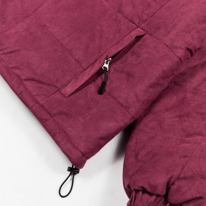 FAUX SUEDE PUFFER PLUM