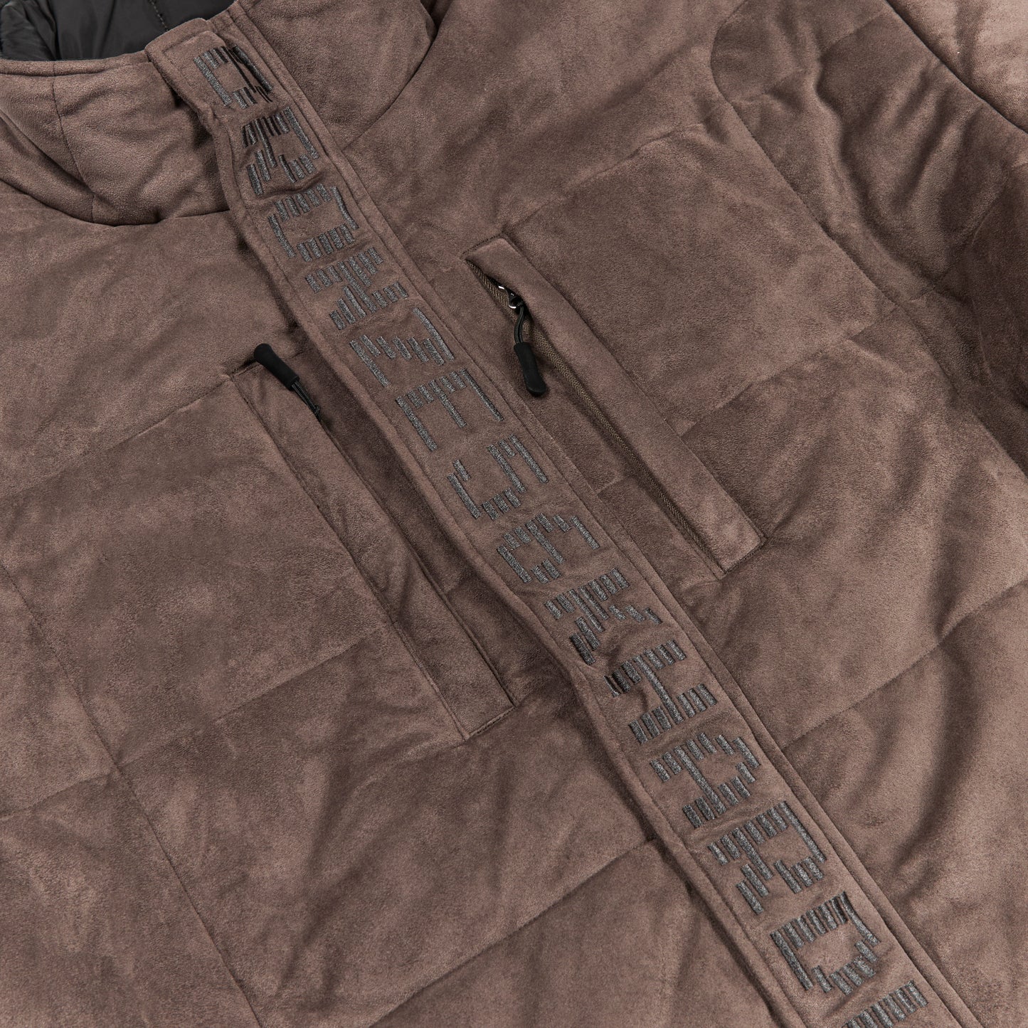 FAUX SUEDE PUFFER STEEL