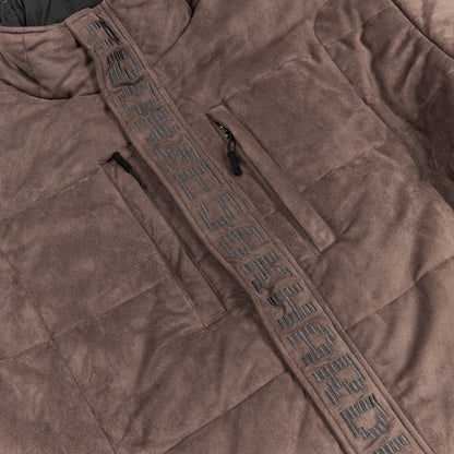 FAUX SUEDE PUFFER STEEL