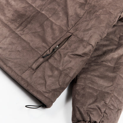 FAUX SUEDE PUFFER STEEL