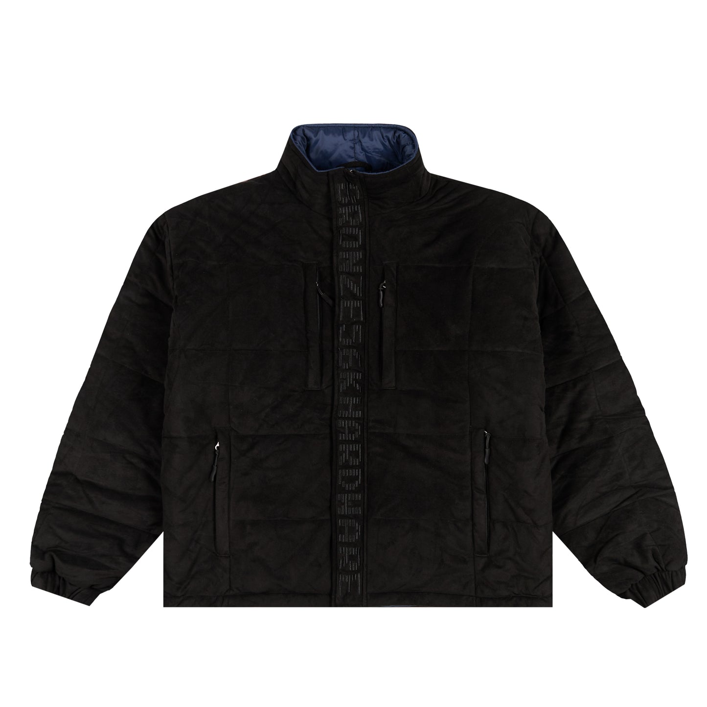 FAUX SUEDE PUFFER BLACK