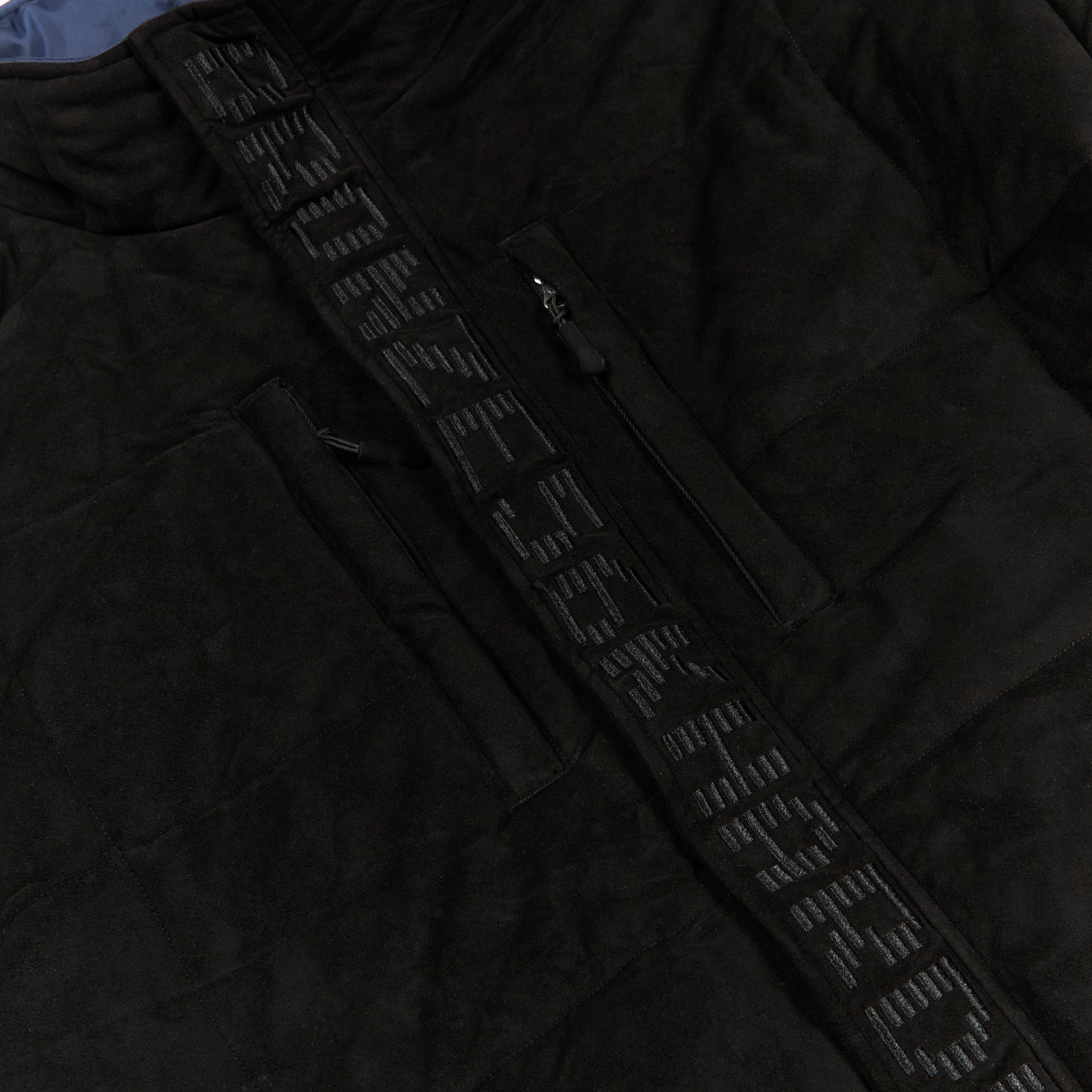 FAUX SUEDE PUFFER BLACK