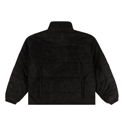 FAUX SUEDE PUFFER BLACK