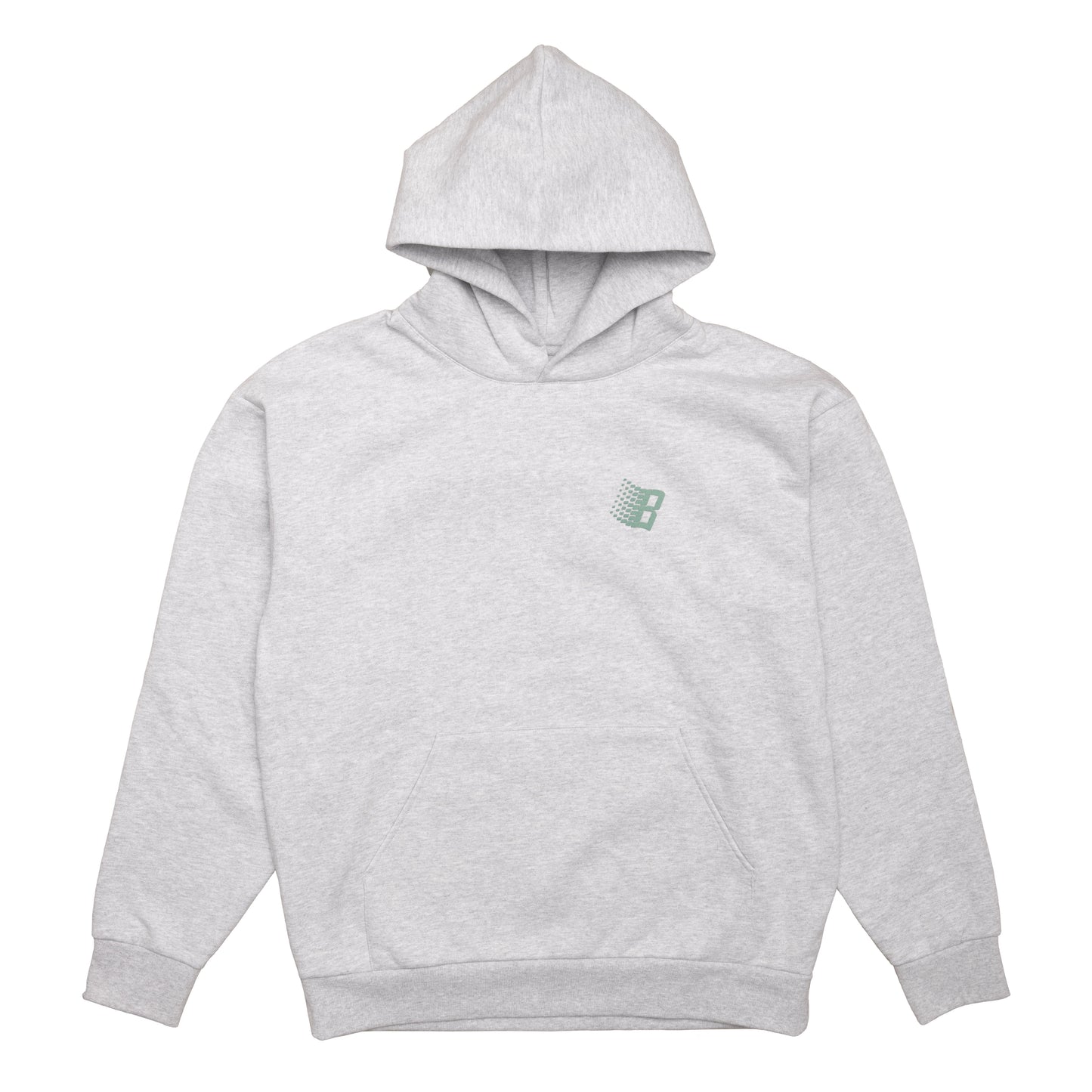 LOGO PUFF PRINT HOODY HEATHER GREY