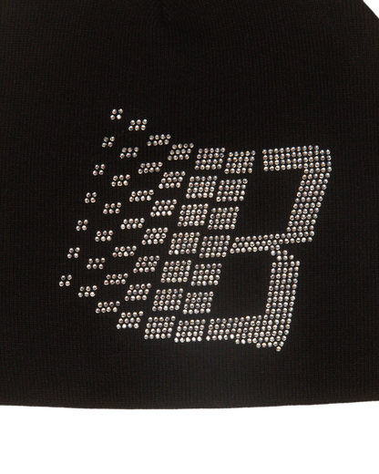 RHINESTONE BEANIE BLACK