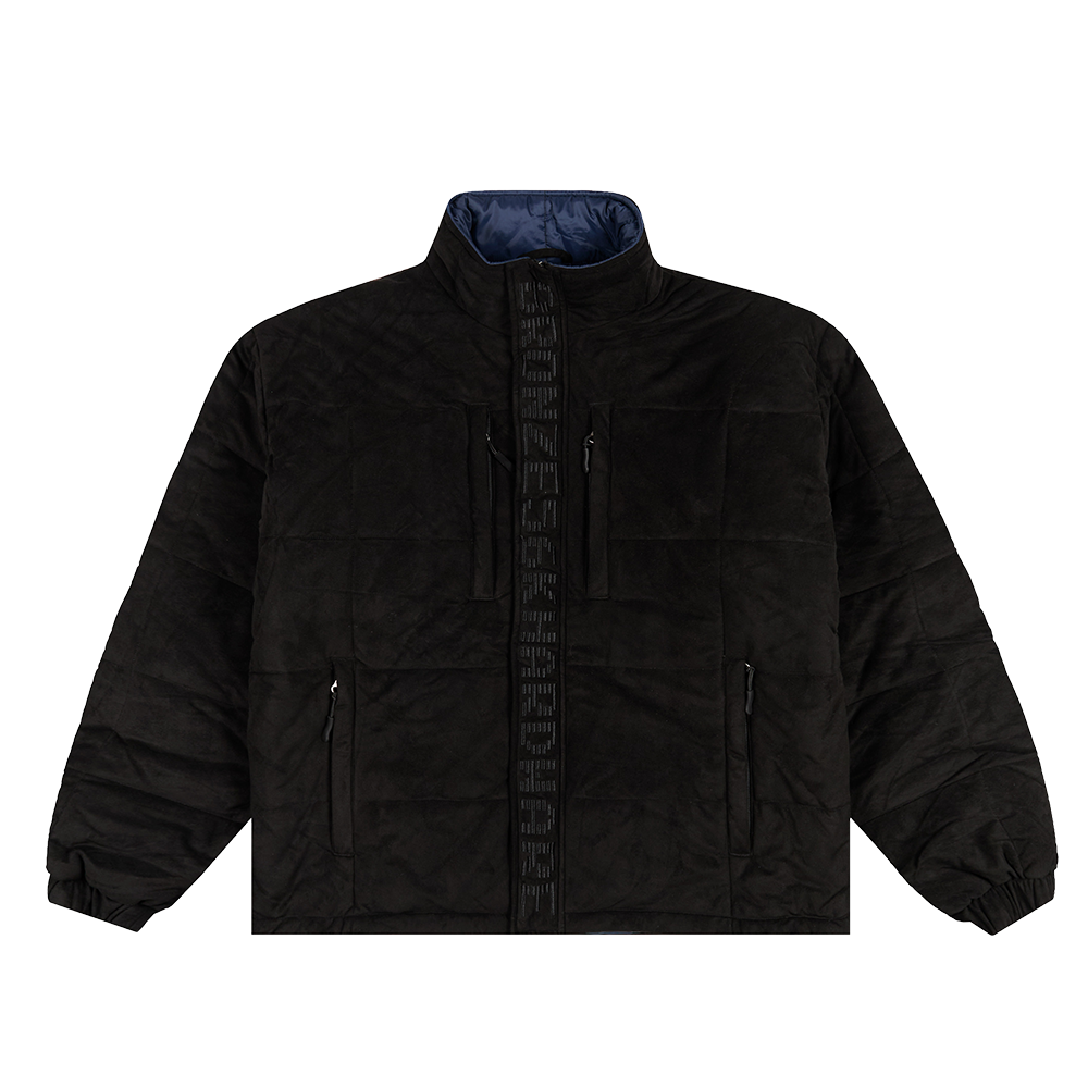 FAUX SUEDE PUFFER BLACK