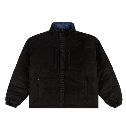 FAUX SUEDE PUFFER BLACK