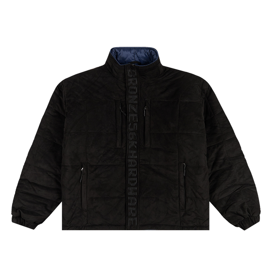 FAUX SUEDE PUFFER BLACK