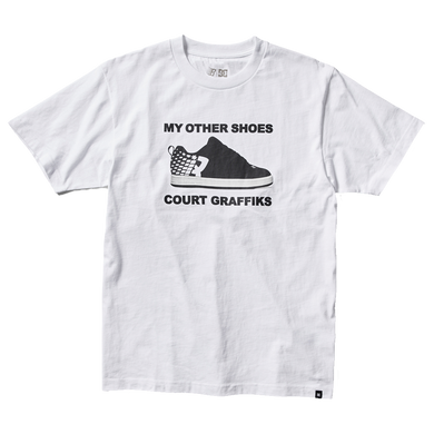 DC SHOES X BRONZE56K COURT GRAFFIK TEE WHITE