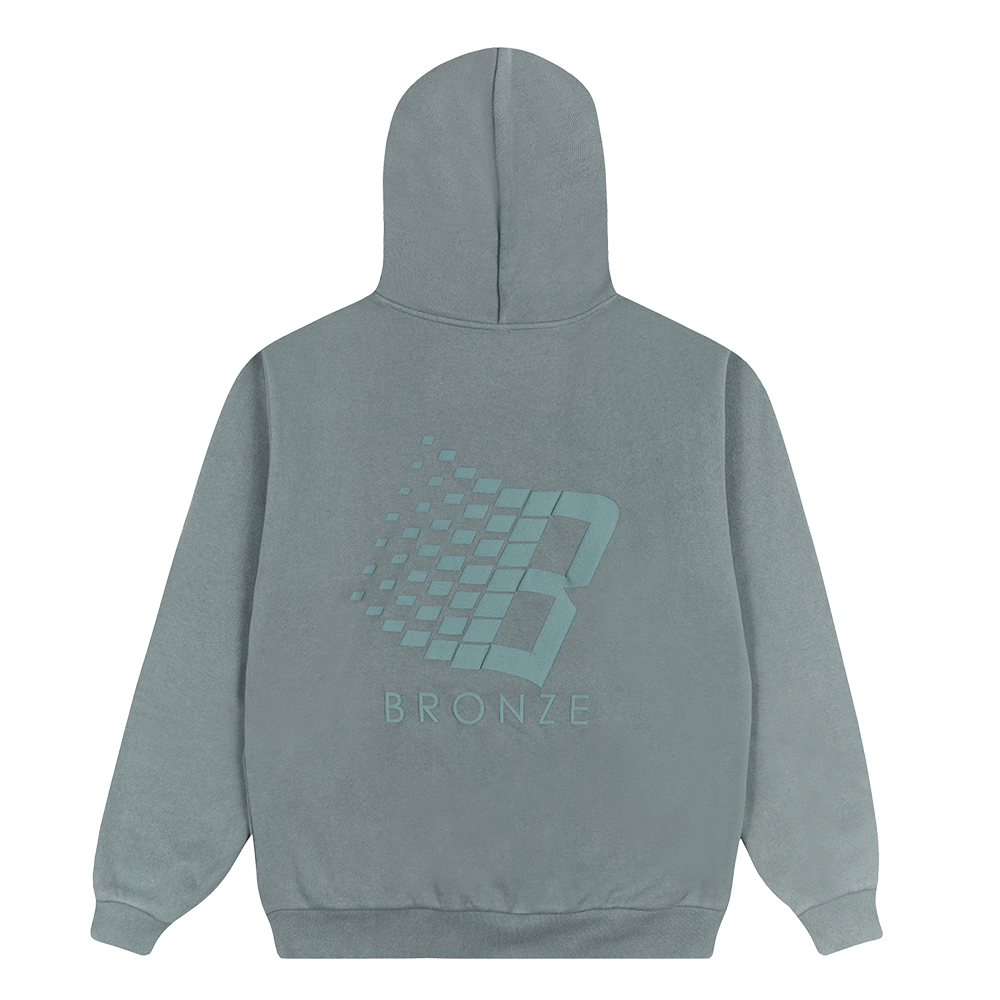 B LOGO PUFF PRINT HOODIE BLUE