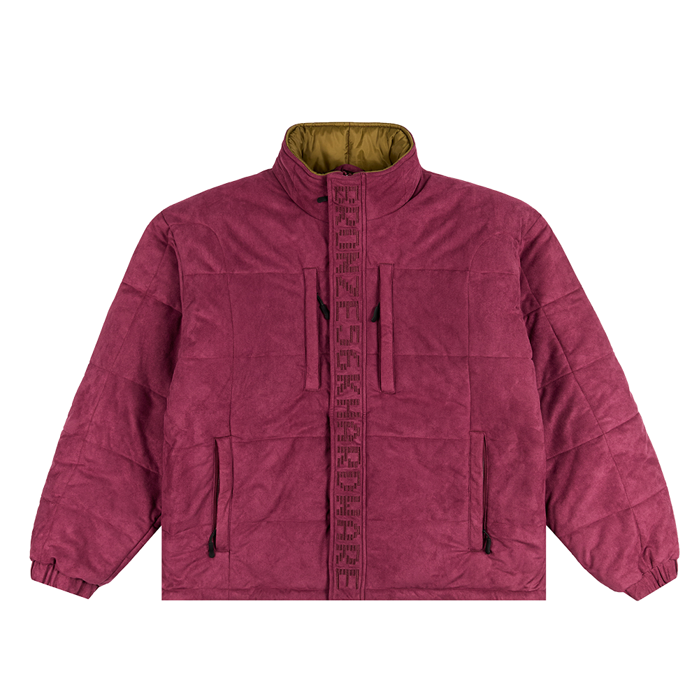 FAUX SUEDE PUFFER PLUM