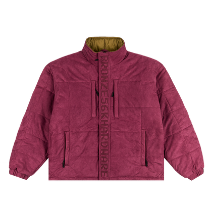 FAUX SUEDE PUFFER PLUM