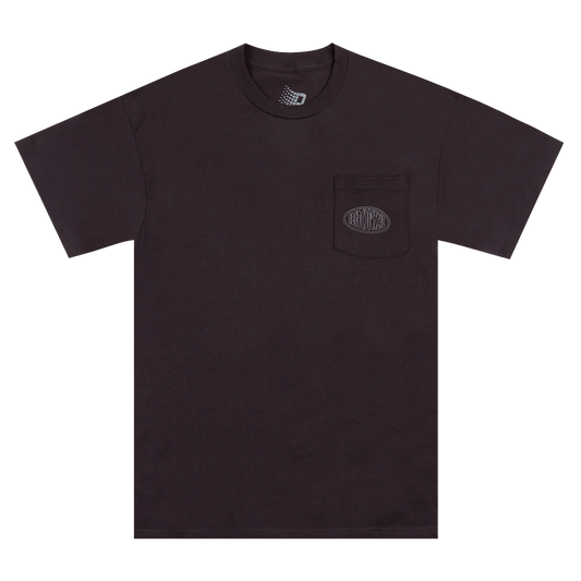 REFLECTIVE OVAL POCKET TEE BLACK