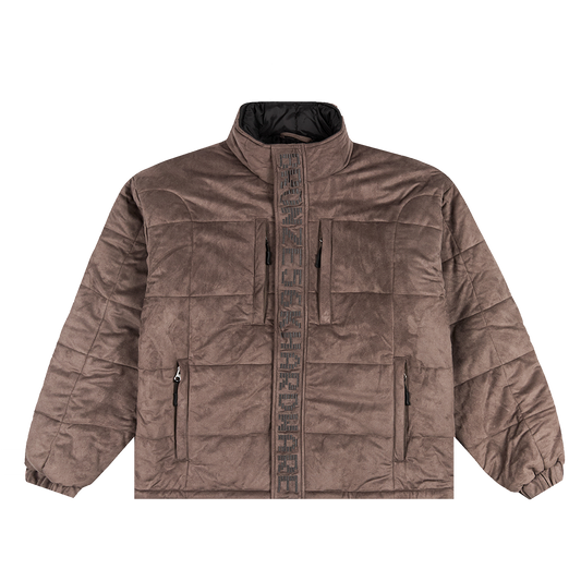 FAUX SUEDE PUFFER STEEL