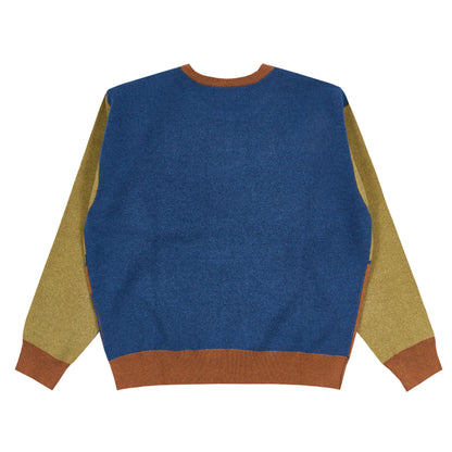 OLD E SWEATER NAVY/GREEN/BROWN