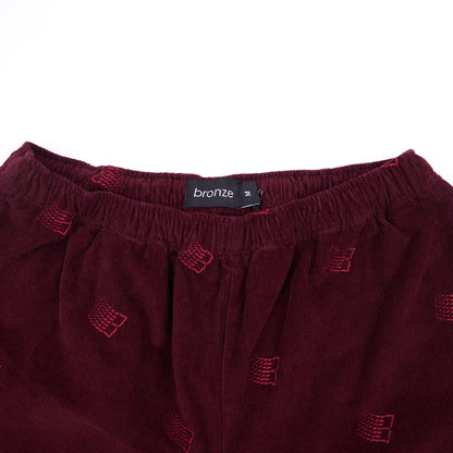 EMBROIDERED SYNCH CORDS MAROON
