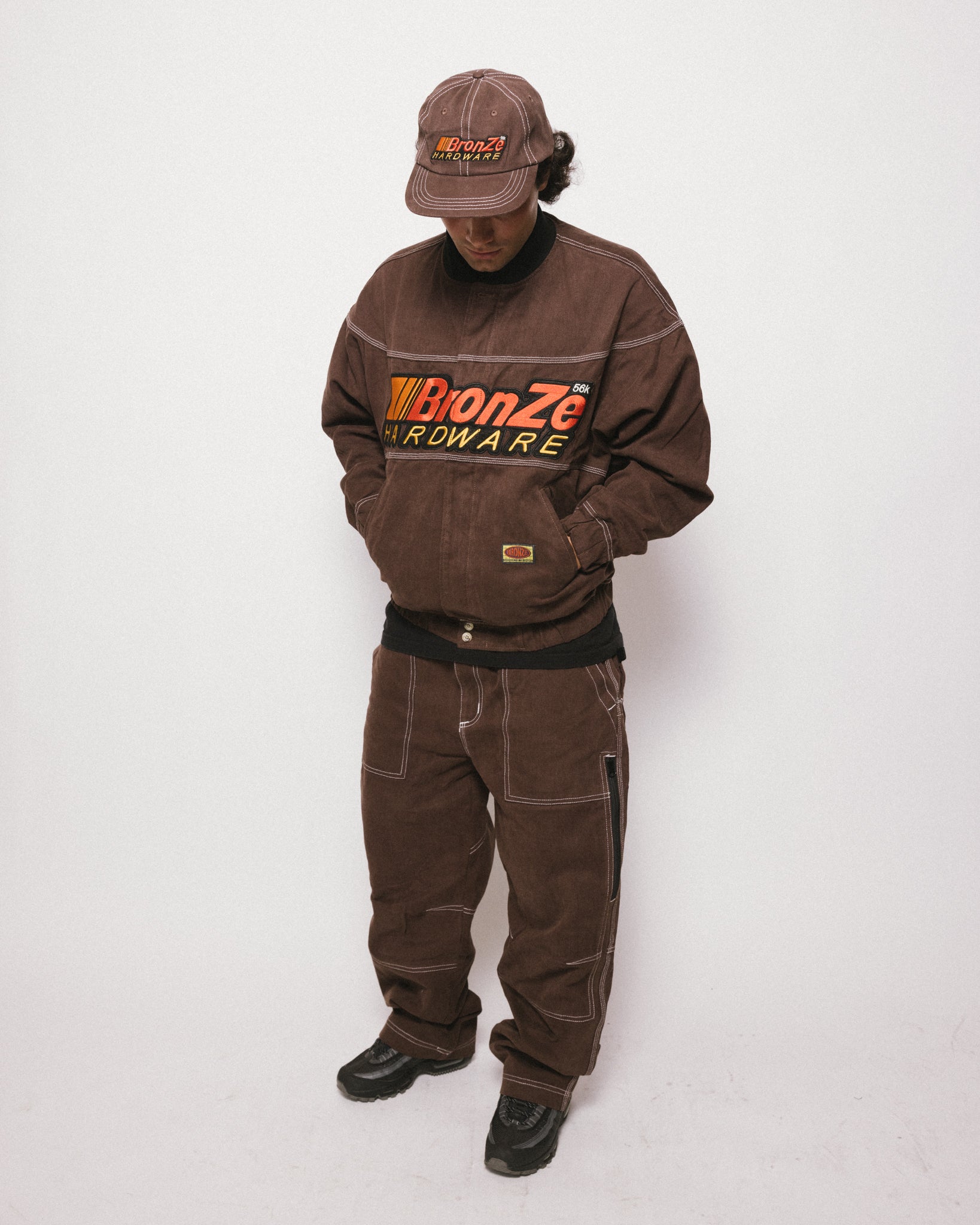 BRONZE PITCREW BOMBER JACKET BROWNスケーターファッション
